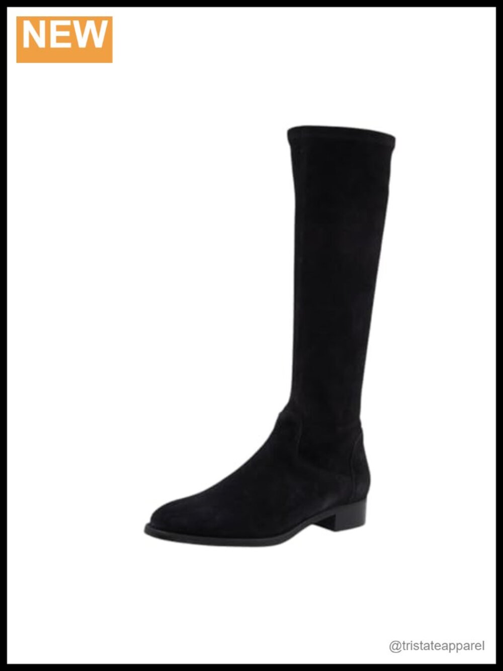 Knee High Suede Zip Boots Winter Thermal Lining Made In Italy